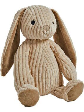 Soft Corduroy Rabbit Dog & Cat Toy - Multi-Squeaks, Crinkle Paper, 15" Creamy
